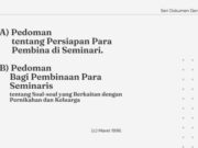 Seri Dokumen Gerejawi No. 47: (A) Pedoman tentang Persiapan Para Pembina di Seminari ; (B) Pedoman Bagi Pembinaan Para Seminaris pedoman tentang persiapan para pembina di seminari seri dokumen gereja