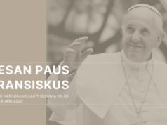 Pesan Paus Fransiskus untuk Hari Orang Sakit Sedunia Ke-28