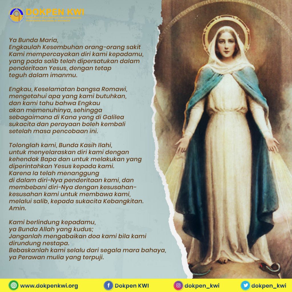 Doa Permohonan kepada Bunda Maria untuk Kesembuhan Orang Sakit