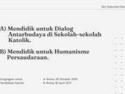 Seri Dokumen Gerejawi No. 117: (A) Mendidik untuk Dialog Antarbudaya di Sekolah-sekolah Katolik; (B) Mendidik untuk Humanisme Persaudaraan mendidik untuk sialog antarbudaya di sekolah katolik humanisme persaudaraan seri dokumen gereja