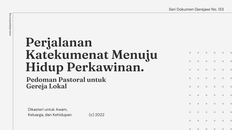 Seri Dokumen Gerejawi No. 133: Perjalanan Katekumenat Menuju Hidup Perkawinan
