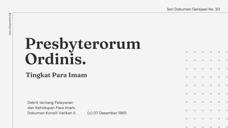 Seri Dokumen Gerejawi No. 20: Presbyterorum Ordinis