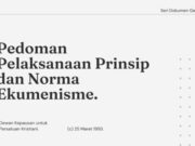 Seri Dokumen Gerejawi No. 31: Pedoman Pelaksanaan Prinsip-prinsip dan Norma-norma Ekumenisme pedoman pelaksanaan prinsip dan norma ekumenisme seri dokumen gereja