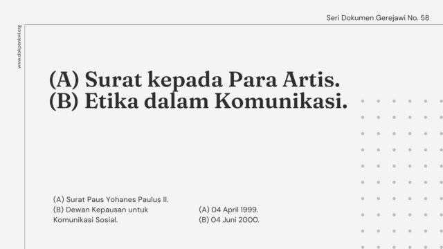 surat kepada para artis seniman letter to the artists etika dalam komunikasi ethics in communication seri dokumen gereja