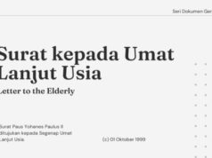 Seri Dokumen Gerejawi No. 59: Surat kepada Umat Lanjut Usia surat kepada umat lanjut usia letter to the elderlu seri dokumen gereja