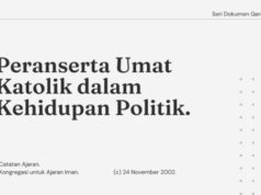 Seri Dokumen Gerejawi No. 65: Peran Serta Umat Katolik di Dalam Kehidupan Politik catatan ajaran tentang peran serta umat katolik dalam kehidupan politik seri dokumen gereja