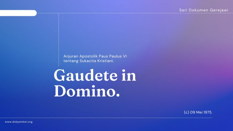Gaudete in Domino: Anjuran Apostolik Paus Paulus VI tentang Sukacita Kristiani