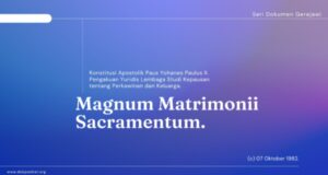 Magnum Matrimonii Sacramentum Konstitusi Apostolik Paus Yohanes Paulus II (Sakramen Agung Perkawinan)
