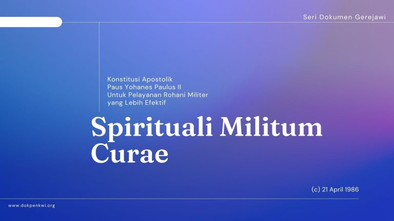 Spirituali Militum Curae