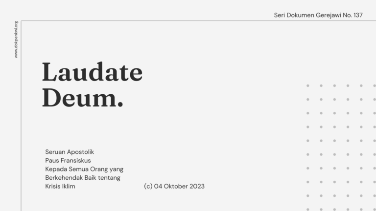 Seri Dokumen Gerejawi No. 137: Laudate Deum