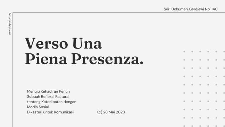 Seri Dokumen Gerejawi No. 140: Verso Una Piena Presenza